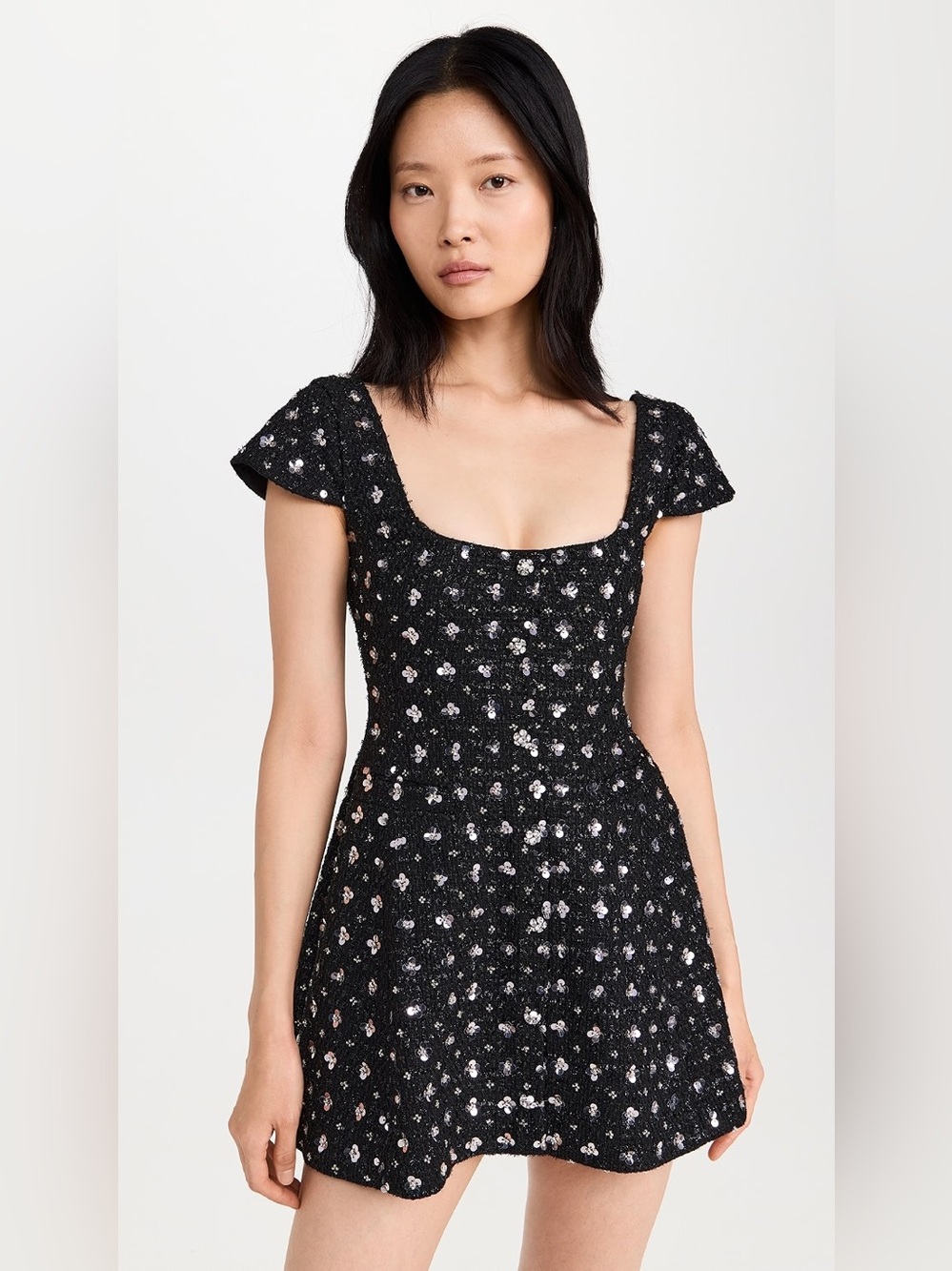 Guizio Shiloh Sequin Tweed Mini Dress